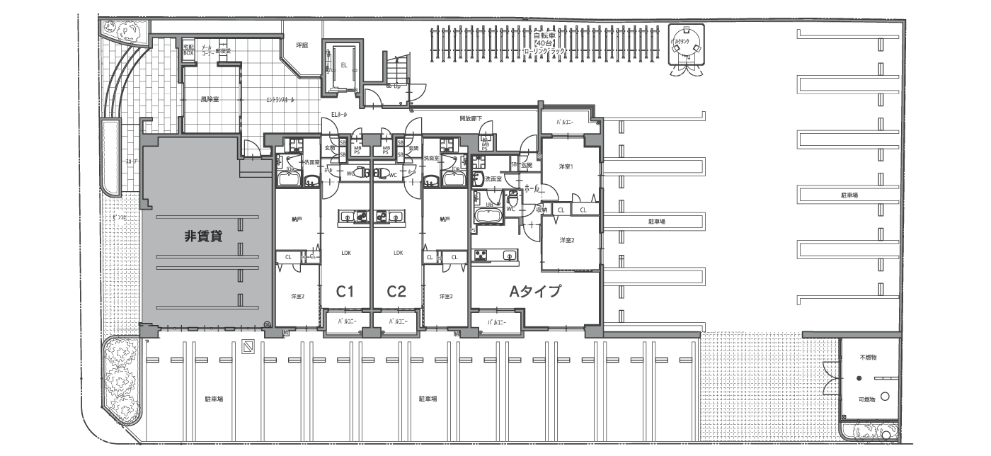 敷地配置図・1階平面図